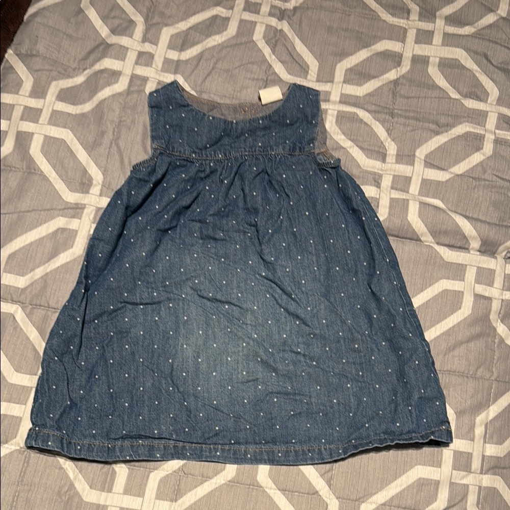 H&M Blue Polka Dot Denim Dress